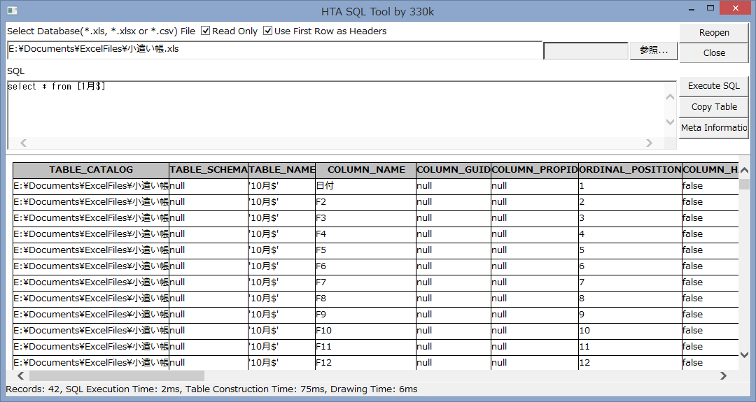 HTA SQLツール